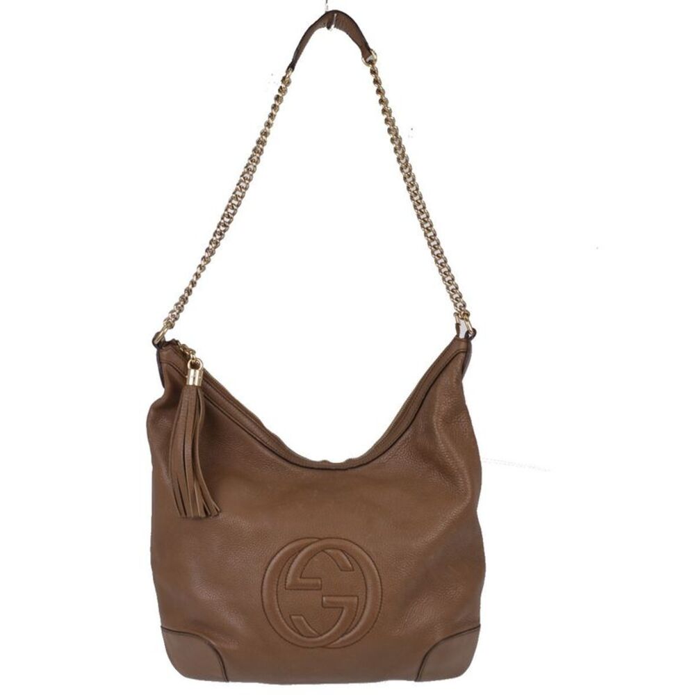 Gucci Soho Chain Hobo Leather Brown Leather Shoulder Bag Bag